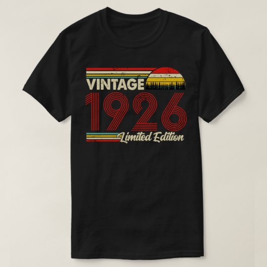 Vintage 1926 Verjaardag Shirt Limited Edition 1926 (Design voorkant)