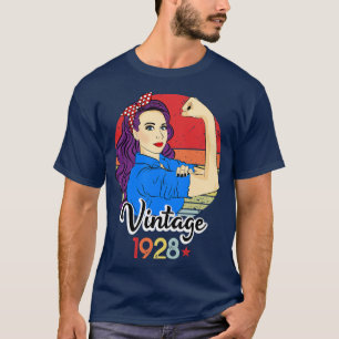 Vintage 1928 93e Verjaardag 93 Jaar Oud Dag Gebore T-shirt
