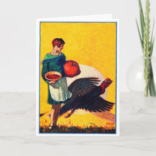 Vintage 1928 Thanksgiving Kaart (Voorkant)