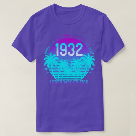 Vintage 1932 89e Verjaardag Esthetische Zonsonderg T-shirt (Design voorkant)