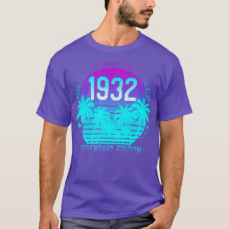 Vintage 1932 89e Verjaardag Esthetische Zonsonderg T-shirt
