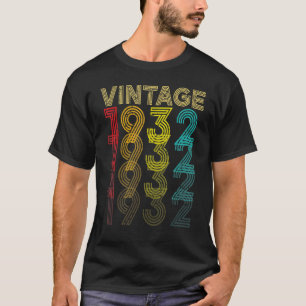 Vintage 1932 90 jaar oude Mannen en vrouwen 90e bi T-shirt
