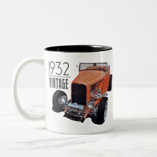 Vintage 1932 Roadster Tweekleurige Koffiemok (Links)