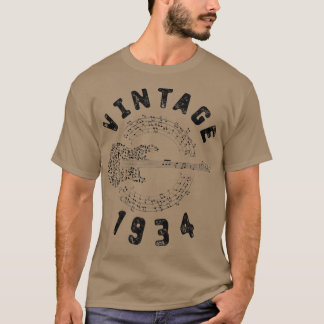 Vintage 1934 Birthday Limited Edition Guitar Music T-shirt