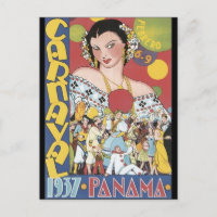 Vintage 1937 Panama Carnaval Woman