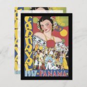 Vintage 1937 Panama Carnaval Woman Kaart (Voorkant / Achterkant)