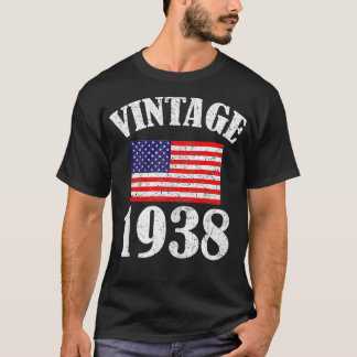 Vintage 1938 86 jaar oud Amerikaanse vlag Verjaard T-shirt