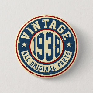 Vintage 1938 Alle oorspronkelijke onderdelen Ronde Button 5,7 Cm