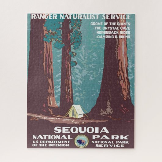 Vintage 1938 Sequoia National Park Poster Legpuzzel (Verticaal)