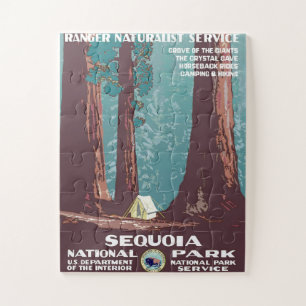Vintage 1938 Sequoia National Park Poster Legpuzzel