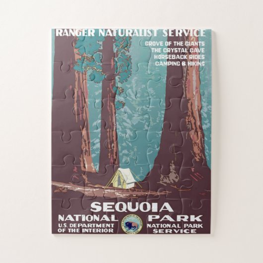 Vintage 1938 Sequoia National Park Poster Legpuzzel (Verticaal)