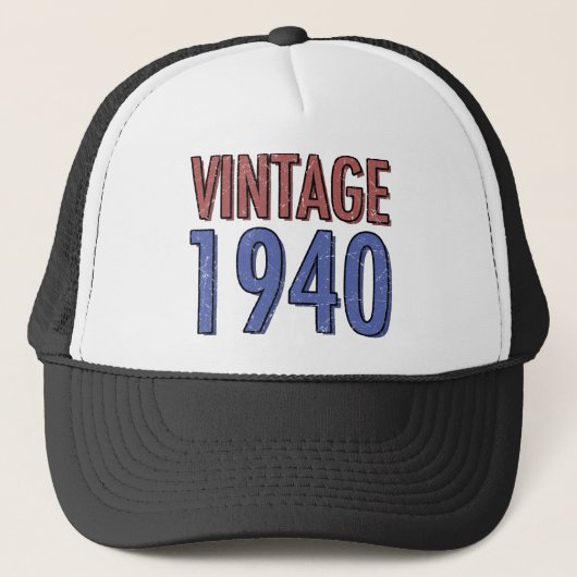 Vintage 1940 80e verjaardag trucker pet (Voorkant)