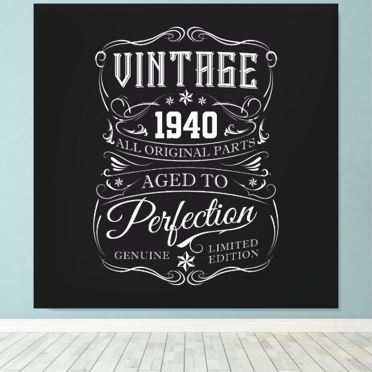 Vintage 1940 canvas afdruk (Insitu (Houten vloer))