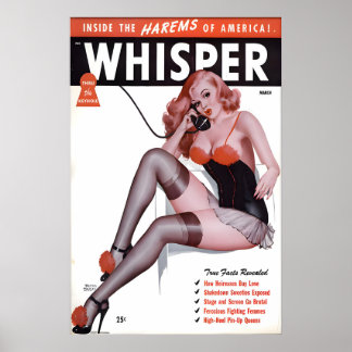 Vintage 1940 Pin-Up Girl Poster & Canvas Binnen