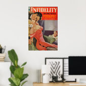 Vintage 1940 Pin-Up Meisje Poster & Canvas (Thuiskantoor)