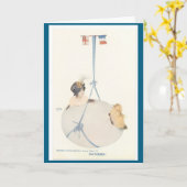 Vintage 1940s Easter Egg Nostalgia Springtime  Kaart (Gele Bloem)