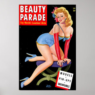 Vintage 1940s Pin-up meisjesposter & Canvas dame i Poster