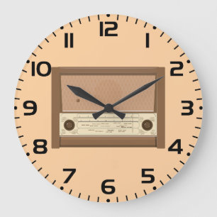 Vintage 1940s Retro Houten Radio Grote Klok