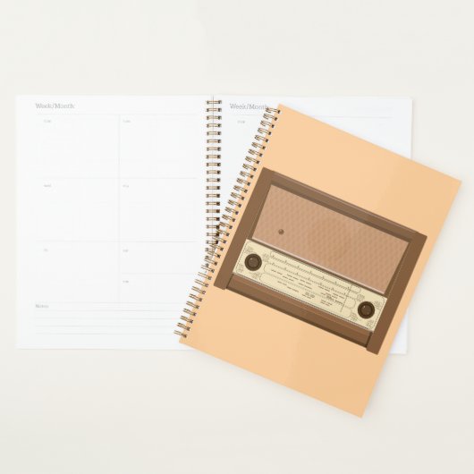 Vintage 1940s Retro Wood Radio Planner (Display)