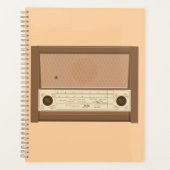 Vintage 1940s Retro Wood Radio Planner (Voorkant)