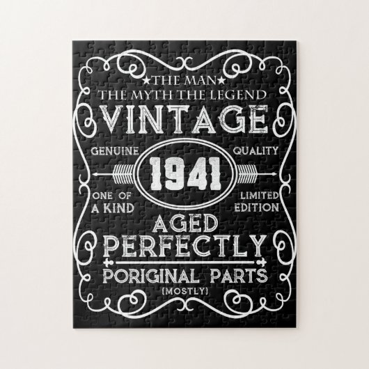 Vintage 1941 Man Myth Legend 80th Birthday Legpuzzel (Verticaal)