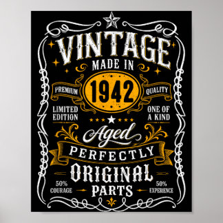 Vintage 1942 85jr 85ste verjaardagscadeaus voor ma poster
