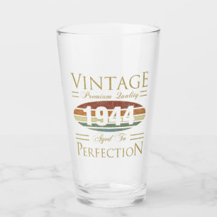Vintage 1944 80e geboortedag glas