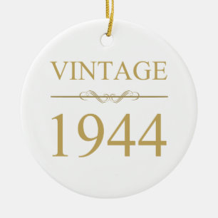 Vintage 1944 80e geboortedag keramisch ornament
