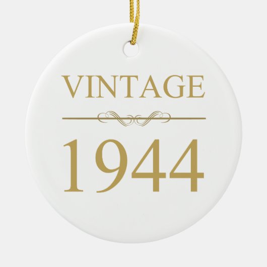 Vintage 1944 80e geboortedag keramisch ornament (Voorkant)