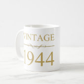 Vintage 1944 80e geboortedag koffiemok (Voorkant links)