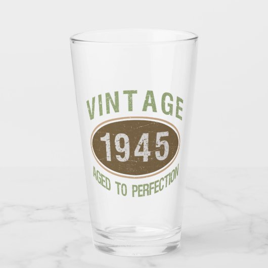 Vintage 1945 80ste verjaardag glas (Voorkant)
