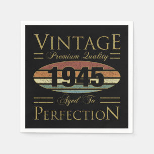 Vintage 1945 80ste verjaardag servet