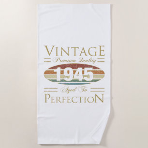Vintage 1945 80ste verjaardag strandlaken