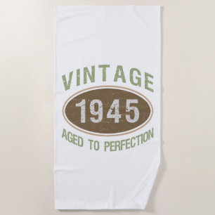 Vintage 1945 80ste verjaardag strandlaken