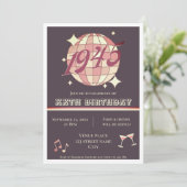 Vintage 1945 80ste verjaardagsfeest Uitnodiging do (Staand voorkant)