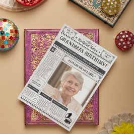 Vintage 1945 Dagblad 80ste Verjaardag Poster Feestdagenkaart