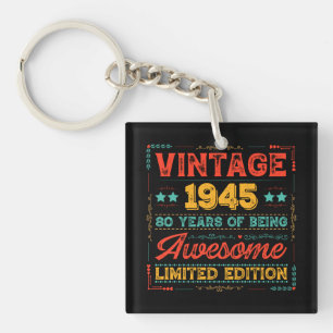 Vintage 1945 Made in 1945 80ste verjaardag 80 jaar Sleutelhanger
