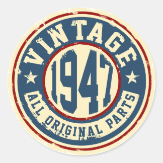Vintage 1947 Alle oorspronkelijke onderdelen Ronde Sticker
