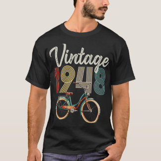 Vintage 1948 geboren in 1948 Retro Oud Fietsgeboor T-shirt
