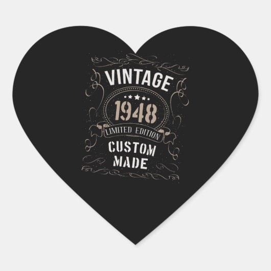 Vintage 1948 Limited Edition Custom made Hart Sticker (Voorkant)