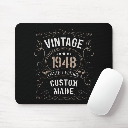 Vintage 1948 Limited Edition op maat gemaakt Muismat (Met muis)