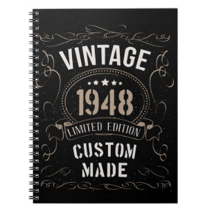 Vintage 1948 Limited Edition op maat gemaakt Notitieboek