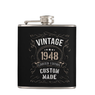 Vintage 1948 Limited Edition Op Maat Gemaakt Vierk Heupfles