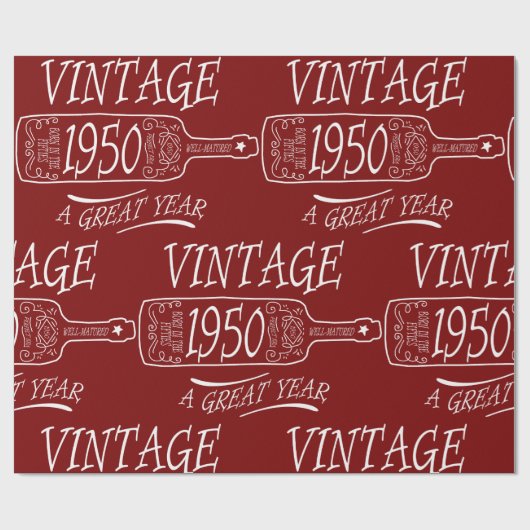 Vintage 1950 A Great Year Cadeaupapier (Vlak)