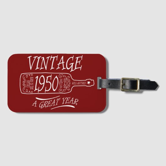 Vintage 1950 Een Geweldig Jaar Bagagelabel (Voorkant (horizontaal))