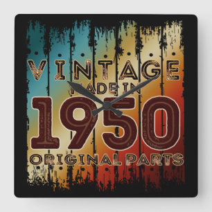 vintage 1950 originele onderdelen vierkante klok