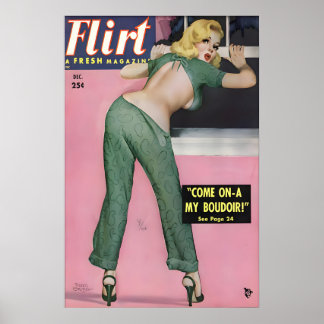 Vintage 1950s Pin-up meisje poster & Canvas Come