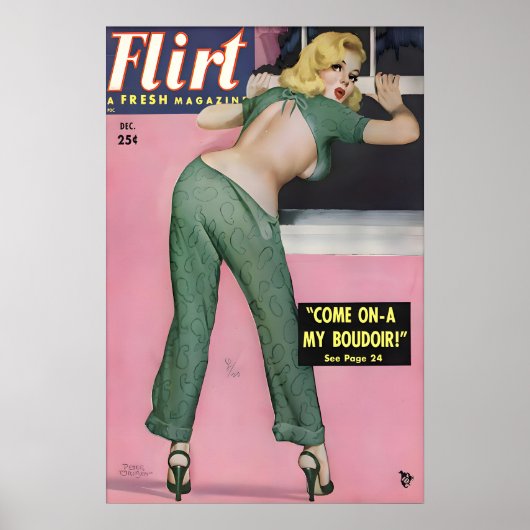 Vintage 1950s Pin-up meisje poster & Canvas Come (Voorkant)