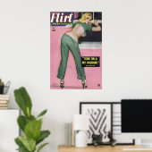 Vintage 1950s Pin-up meisje poster & Canvas Come (Thuiskantoor)