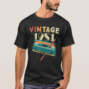 Vintage 1951 Music Cassette 71St Birthday Gifts 71 T-shirt